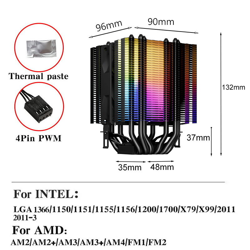 저소음 사무용 컴퓨터 쿨러 RGB CPU 팬 6 히트파 - Air Cooler Cpu 리뷰 및 가격