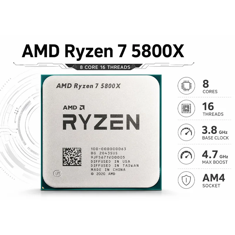 AMD Ryzen 7 5800X 언락 오버클럭 데스크탑 - Cpu Fan 리뷰 및 가격
